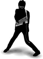 holding keyboard